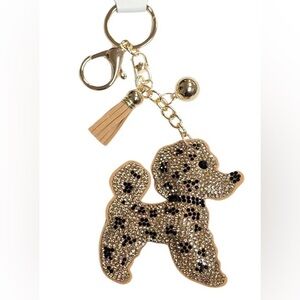 Poodle Dog Key Chain/ Purse Charm Glitzy Puffed Keychains